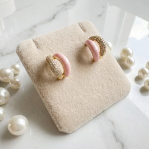 胭脂桃影霞光 耳飾