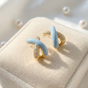 晨霧光暈藍湖 耳飾