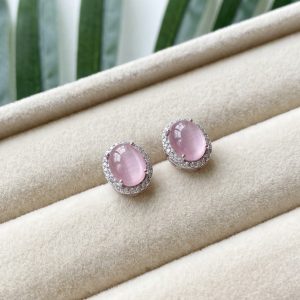輕奢粉寶石耳飾