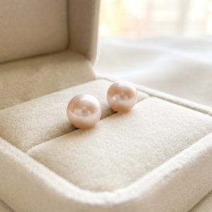 淡水珍珠 粉10mm 耳飾