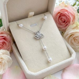 珍珠雙重幸運葉項鍊