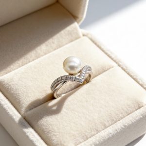 925純銀女王珍珠開口戒