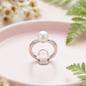 典雅珍珠開口戒 #7